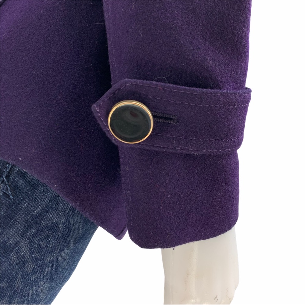 Wool Blend Purple Pea Coat- double breasted - Picture 11 of 14